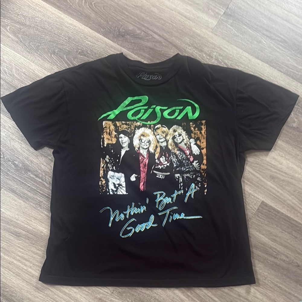 Black Graphic T-Shirt Poison XL Unisex Band Tee